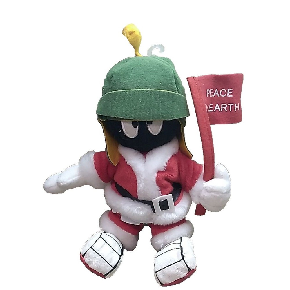 Vtg Marvin the Martian Santa Peace on Earth Christmas Holiday Bean Bag Plush